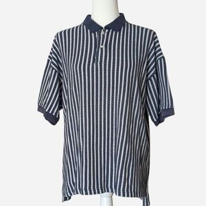 Vintage Pivot Rules Polo Large Blue Golf AOP Graphic Short Sleeve